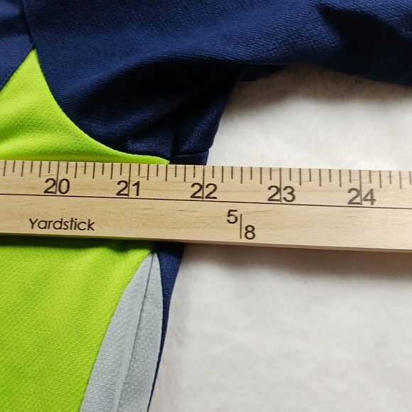 Ben Hogan Performance Men's Large  Golf Shirt/ Polo Shirt Blue/ Neon Green Strip - Picture 10 of 11